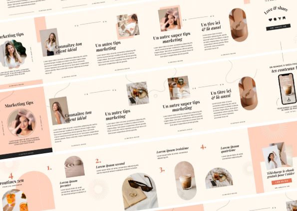 Templates Carrousels Instagram modifiable avec Canva - Zoé Sweet