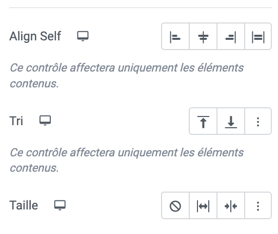 alignements flexbox elementor