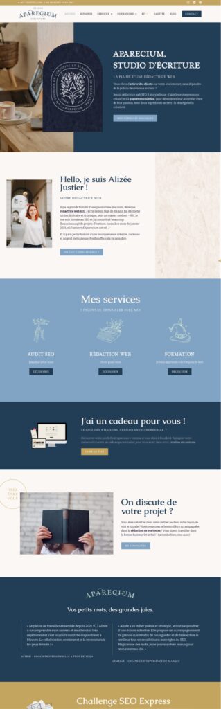 Template wordpress redactrice web - aparecium theme Elementor
