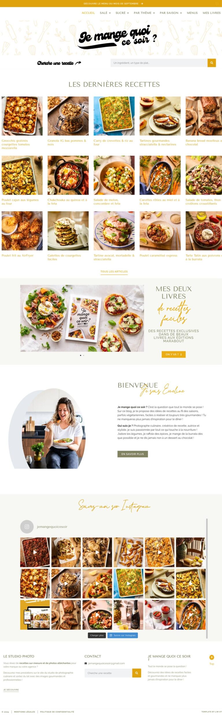Blog cuisine thème WordPress Elementor