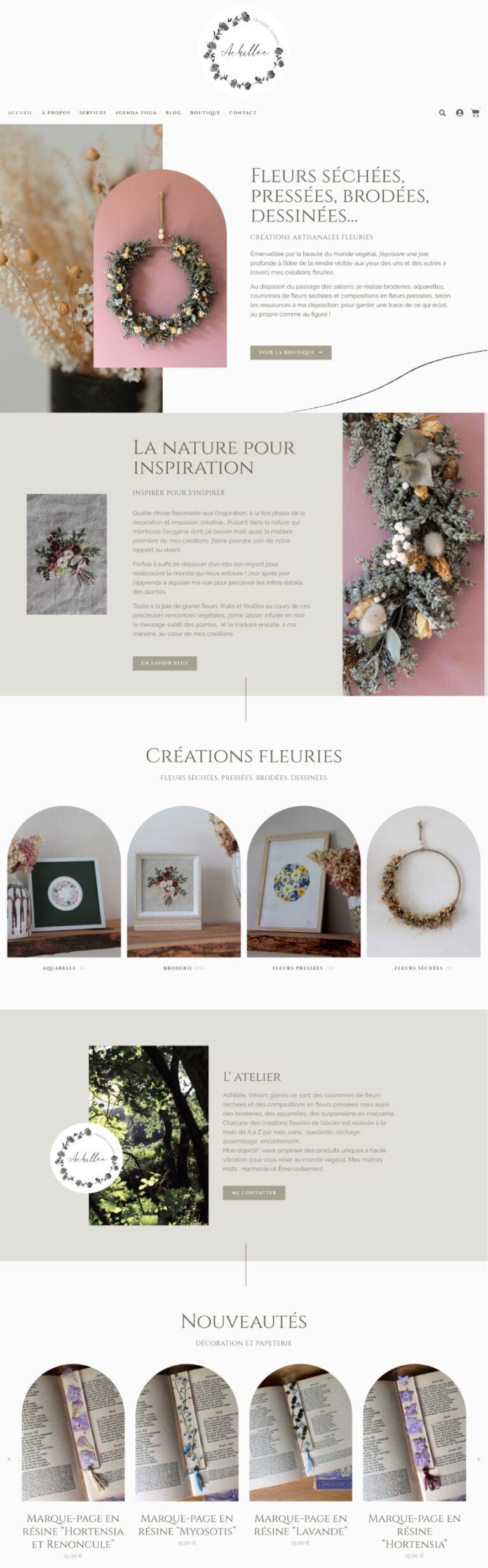 Template WordPress boutique créatrice, Theme Elementor