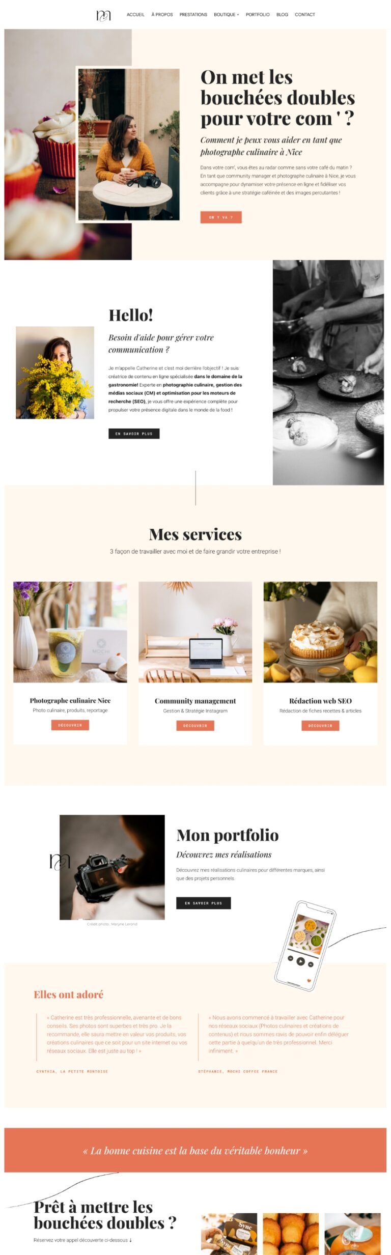 Photographe culinaire theme wordpress elementor