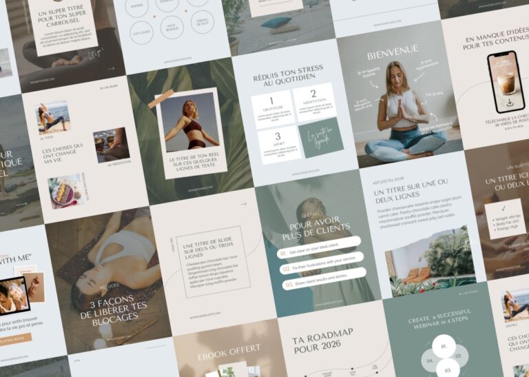 Templates de posts Instagram wellness & Yoga