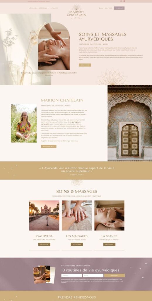 massage bien etre site wordpress elementor template