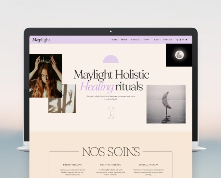 Template WordPress Elementor holistic wellness thérapeutes bien-être - Mayflow Liw studio