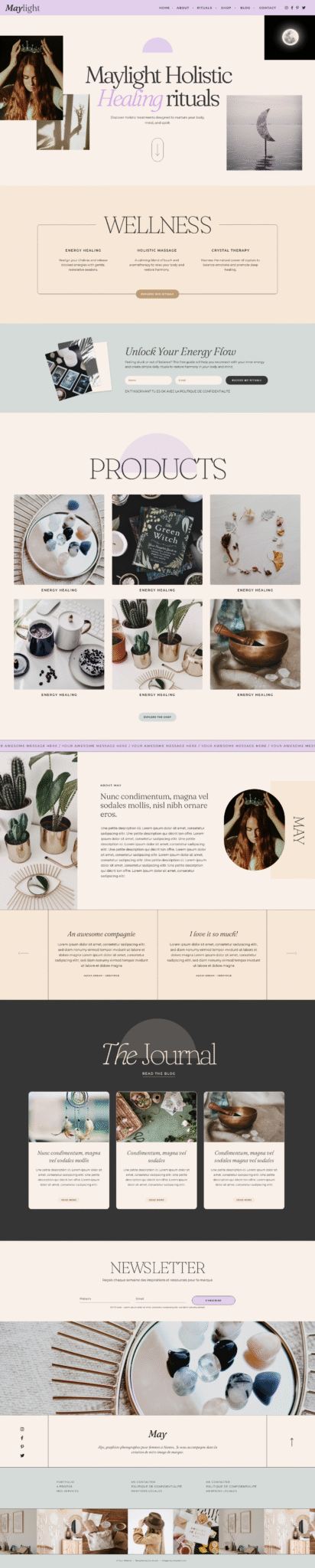 Mayflow - wellness website template - One Page website