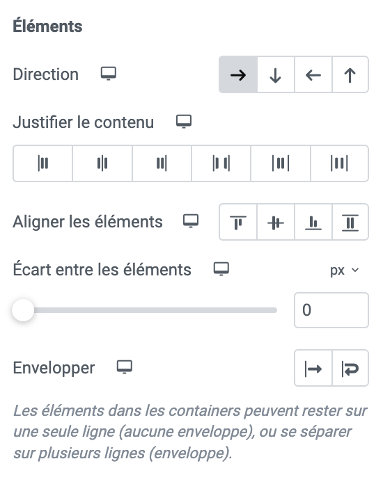 alignements flexbox elementor
