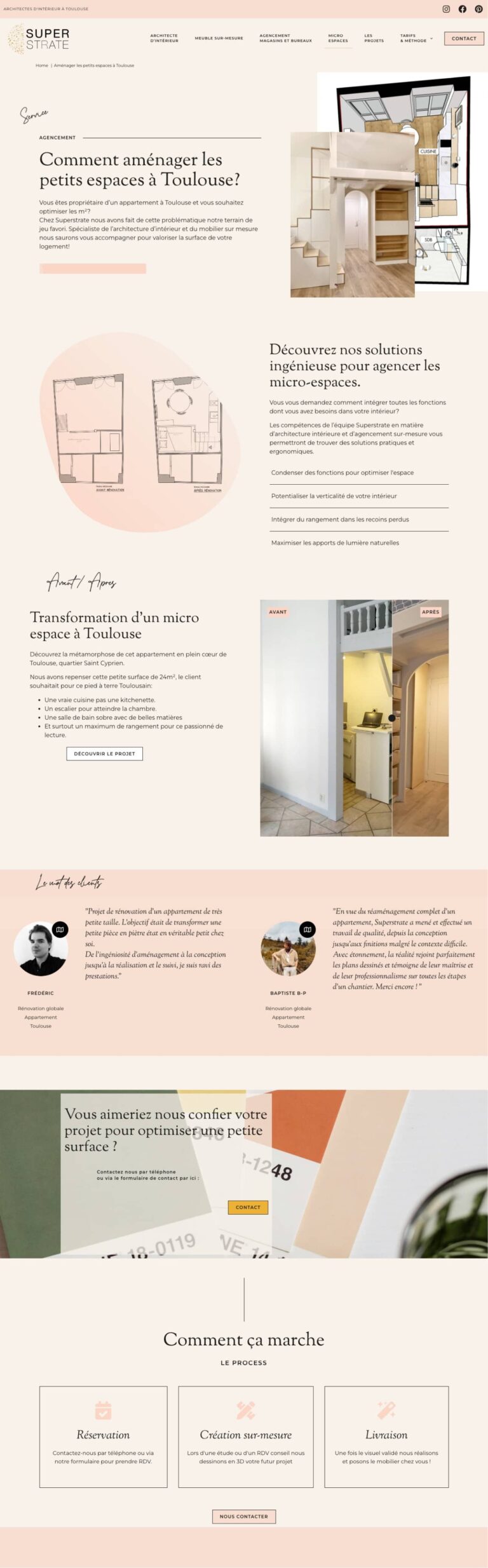 Template Elementor Architecte d'intérieur WordPress site