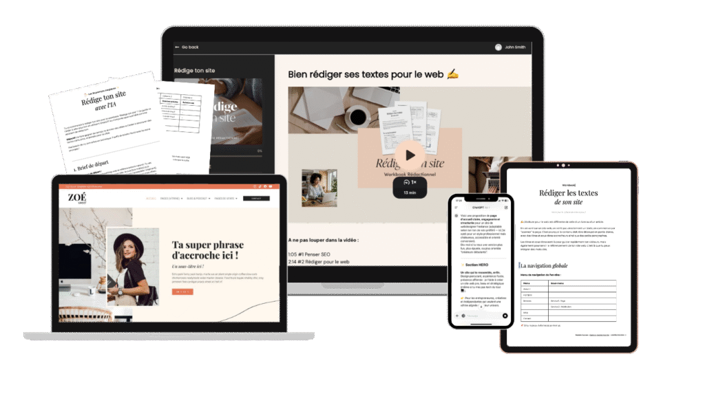 Workbook rédaction IA chat GPT - rédiger son site web avec l'IA