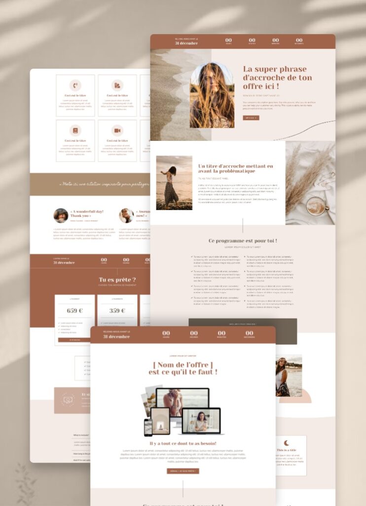 Template de page de vente WordPress Elementor pour coach et programmes en ligne